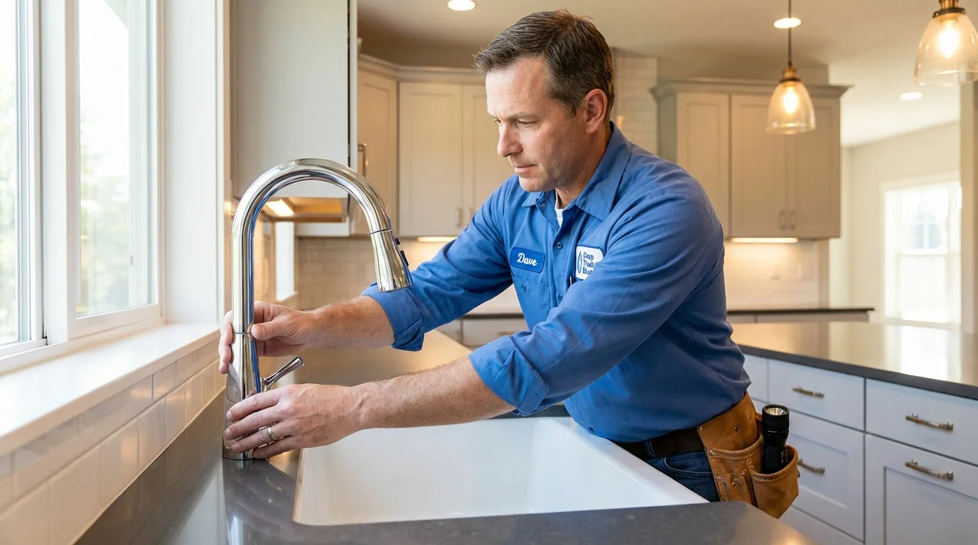 Kitchen faucet installation by Johns Plumbing LLC in Rose Hill